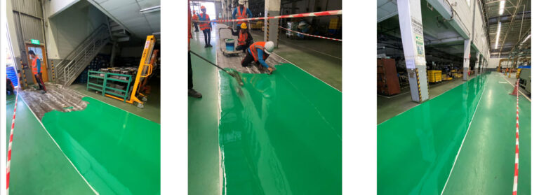 งานปรับปรุงพื้น Epoxy โรง 1 โทแอคส์ ( ประเทศไทย )
